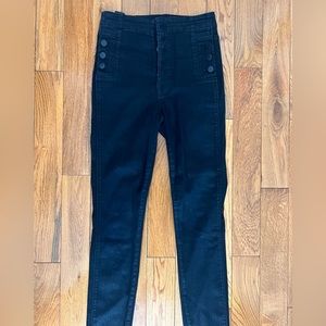 JBrand Natasha Sky High Skinny Jeans in Sparkly Black Finish